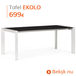 Klassiek - 
Uitschuifbare eettafel EKOLO in zwart essenfineer